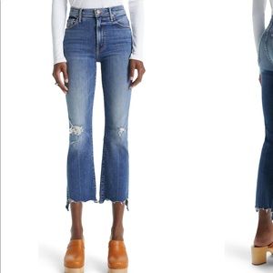 MOTHER The Insider Crop Step Chew - Blue Cropped Jeans